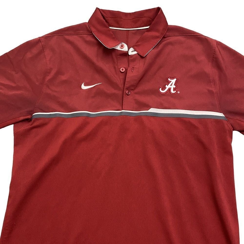Nike Alabama Crimson Tide Dri-Fit Polo Shirt M Red Performance Swoosh Golf